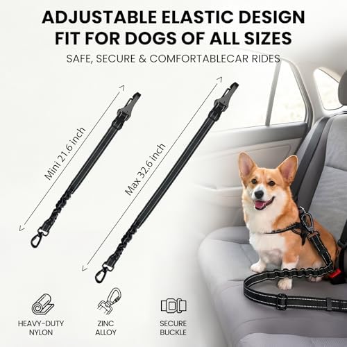 Dog Seat Belt for Car, 3-in-1 Adjustable Dog Seatbelt - Image 5