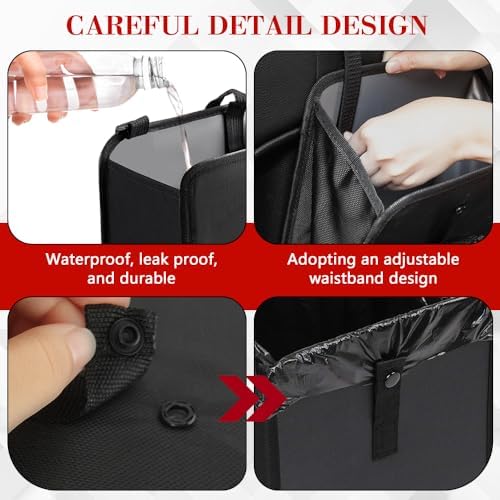 Car Trash Can, Car Trash Bin, 2.8 Gallons Large Capacity Automotive Trashcan - Image 4
