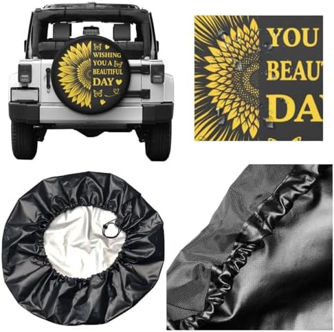 Spare Tire Cover，Sunflower Have The Day You Deserve Camper Spare Tire Cover - Image 5