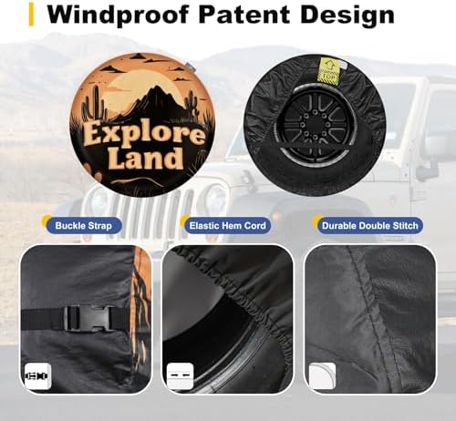 Explore Land Spare Tire Cover Fit Tire Diameters 30-33 inch - Image 5