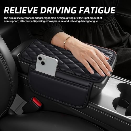 Leather Waterproof Car Armrest Console Pad - Image 3
