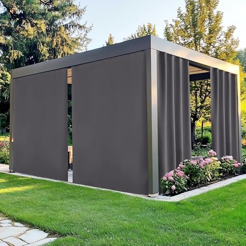 NICETOWN Patio Curtains Outdoor Waterproof Sticky Top & Back Tab Bottom by NICETOWN