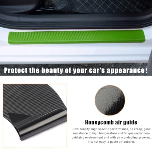 Ohleats 4 PCS Car Door Sill Protectors, Anti Scratch Carbon Fiber Auto - Image 5