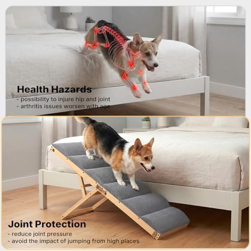 Veehoo Foldable Dog Ramp for High Bed Couch Large Dogs 17" W - Image 4