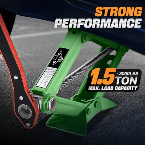 Auto Dynasty Scissor Jack, 1.5 Ton Portable Car Lift Jack, Quick Lift Car Tire - Image 2