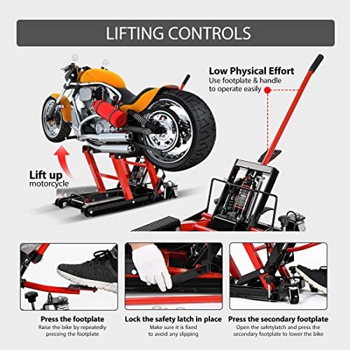 VIVOHOME 1500 LBS Hydraulic Motorcycle Lift Jack - Image 3