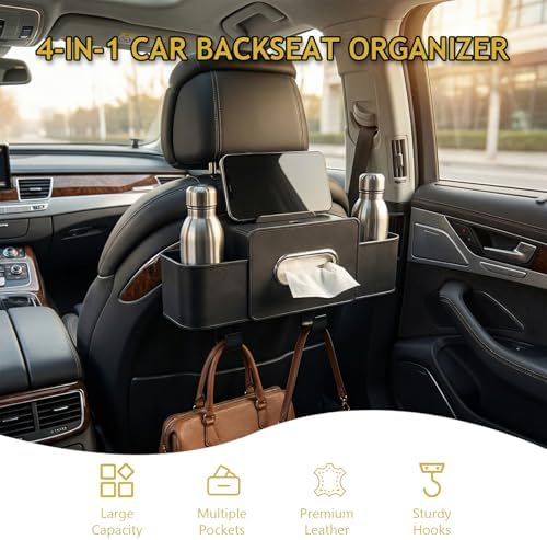 Backseat Car Organizer, 4 in 1 Multifunctional Car Back Seat Storage Organizer - Image 2