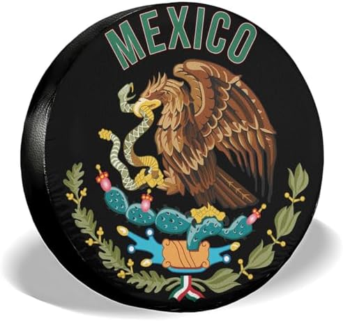 GENANY Mexico and Eagle Thick PVC Leather Spare Tire Cover Size 14 by GENANY