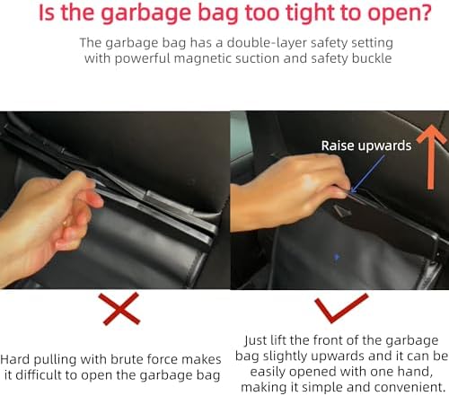 Car Leather Trash Bag Smart LED Waterproof Organizer Storage Garbage Can - Image 5
