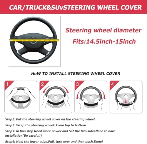 Mandark 15 Inch Car Steering Wheel Cover, Light Yellow - Image 6