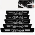 5PCS Trust Car Door Sill Protector, Carbon Fiber Leather Sill Stickers by TnLnYn