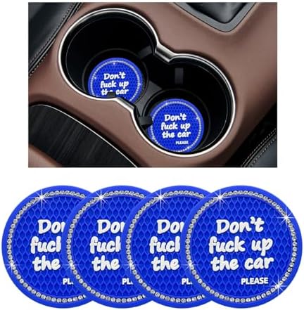 Ziciner 4 Pack Bling Car Cup Holder Coaster, 2.75 Inch Anti-Slip Auto Insert by Ziciner