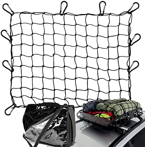 Cargo Net for Pickup Truck Bed 3'x4' Stretches to 6'x8' Heavy Duty Truck Bed by Timilon