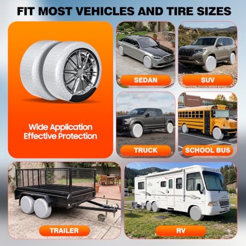 MOONET Oxford Fabric Tire Covers Sliver 2-Pack, - Image 3