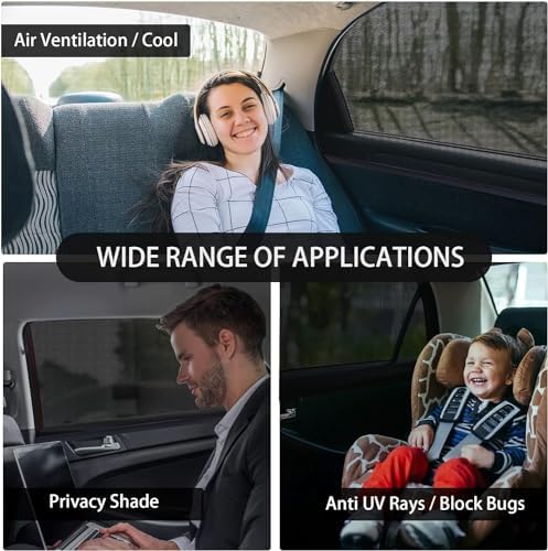 2 Pack Car Camping Window Shades Screen Mesh 27"x43" - Image 2