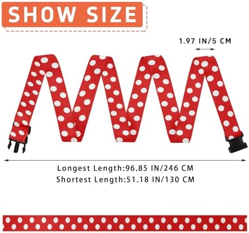Red White Polka Dot Luggage Straps - Image 3