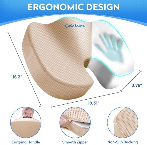 CushZone XL Memory Foam Seat Cushion - Image 4