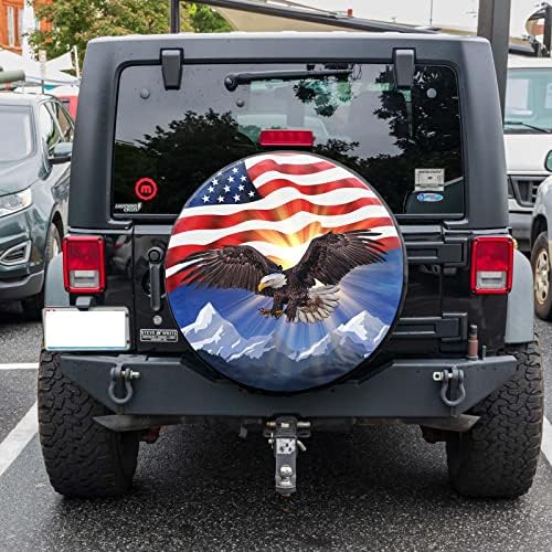 Spare Tire Cover American Eagle Flag Polyester Universal Waterproof Corrosion - Image 2
