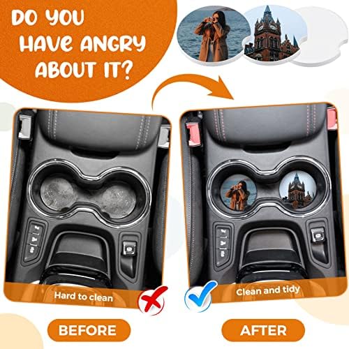 Frienda 24 Pieces Ceramic Car Sublimation Blanks Cupholders Sandstone DIY - Image 4