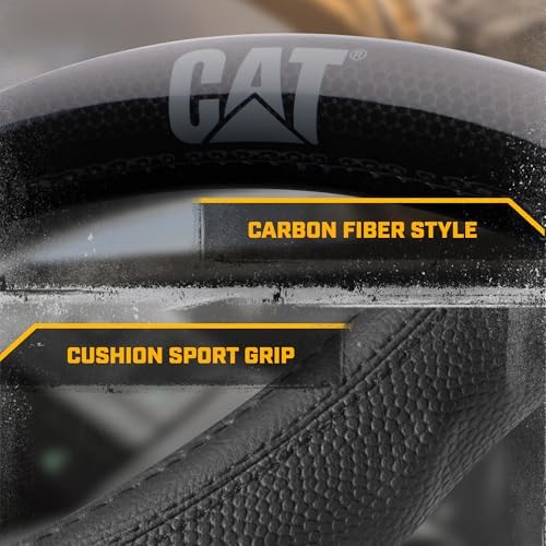 Cat® BigGrip Faux Black Leather Semi Truck Steering Wheel Cover, Fits RV and - Image 6