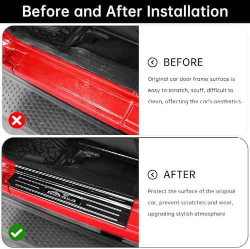 2PCS Door Sill Guard for Jeep Wrangler 2018-2026 JL JLU & 2020-2026 Gladiator - Image 3