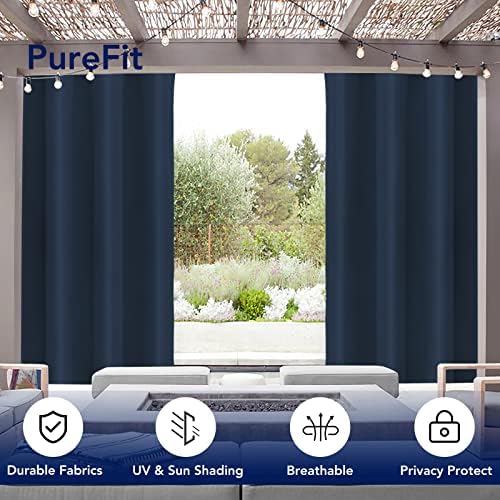 PureFit Outdoor Curtains for Patio Waterproof Weatherproof Outside Curtains - Image 3