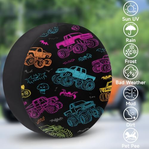Colorful Fun Truck Spare Tire Cover Dust-Proof Wheel Protector - Image 3