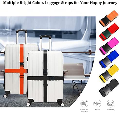 2 Pack Suitcase Straps, Bright Color Adjustable Luggage Belts, TSA Approved - Image 6