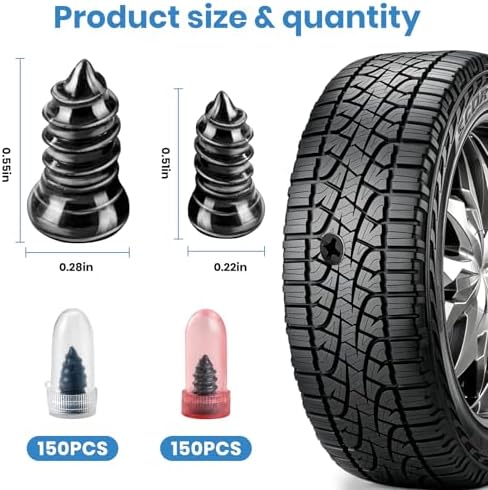 300 PCS Tire Repair Rubber Nail, 2 Size Vacuum Tire Plugs Kit - Image 2