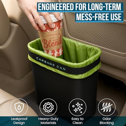 Car Trash Can for Car, Leakproof Garbage Bin - Image 4