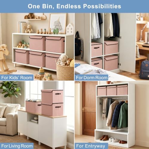 Bagnizer Linen Fabric Foldable Storage Cube Bin Organizer Basket - Image 4