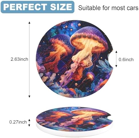 2 Pack Car Cup Holder Coaster, 2.63 inch Anti Slip Insert Absorbent Ceramic Car - Image 7