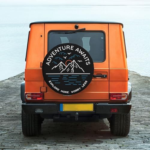 Adventure Awaits Spare Tire Cover Wheel Protectors Weatherproof Universal Wheel - Image 6