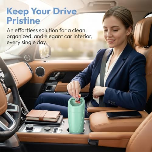 Car Trash Bin with Lid, Leak-Proof Portable Vehicle Cup Holder Garbage Can - Image 4
