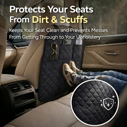 SAVUK 2 Pack Car Back Seat Cover 3 Pocket + 1 XLarge Pocket Organizer Protector - Image 2