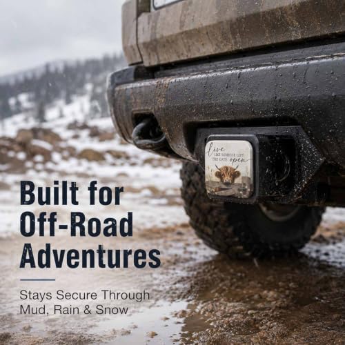 Hitch Cover Receiver Tube Hitch Plug Farm Highland Cow, Tool-Free Install Tow - Image 3