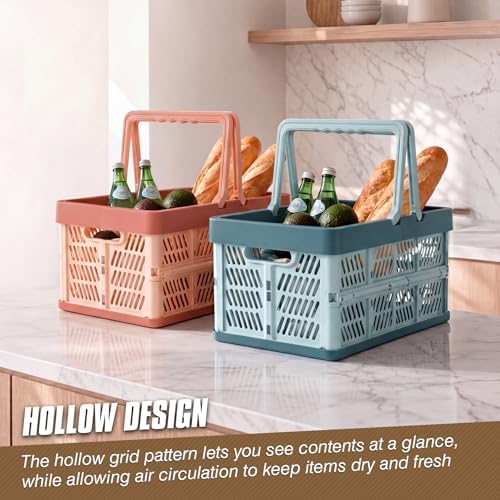 2-Pack Large Foldable Storage Crates, 33.7L PP Collapsible Bins Blue - Image 5