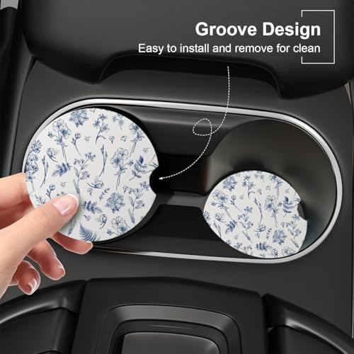 Ceramic Car Coasters – Absorbent Car Cup Holder Coaster Set - Image 4