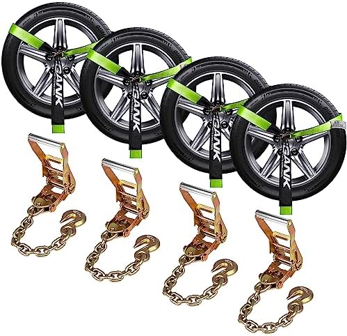 Tire Straps for Car Trailers, 4 Pack 2"x96", 300 lbs WLL by Digank
