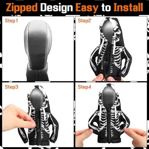 Wonderjune Halloween Car Gear Shift Hoodie Cover Decoration - Image 3