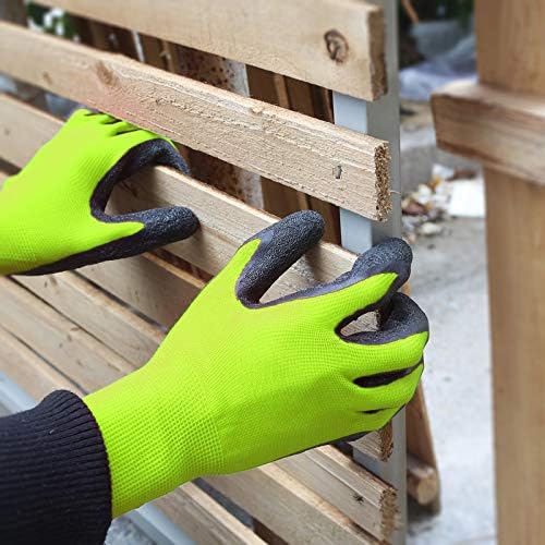 Evridwear Crinkle Latex Rubber Coated Safety Work Gloves - Image 4