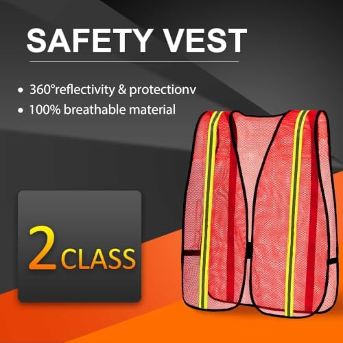 Haysandy 20 Pcs High Visibility Vest Reflective Safety Vest, BrightOrange - Image 3