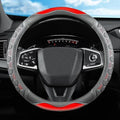 3D Honeycomb Red Steering Wheel Cover, 14.5-15 Inch Non-Slip Breathable Leather by ExquisiteCarAccessories