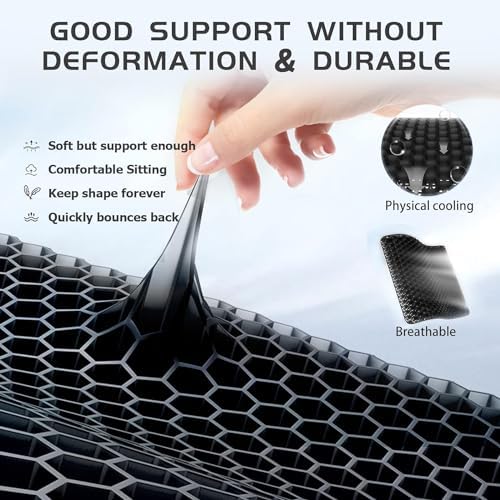 Gel Seat Cushion for Long Sitting, Super Large Gel Cushion Chair Pads - Image 4