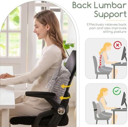 Lumbar Support Pillow for Recliner Chair/Office Chair/Couch, Memory Foam Back - Image 3