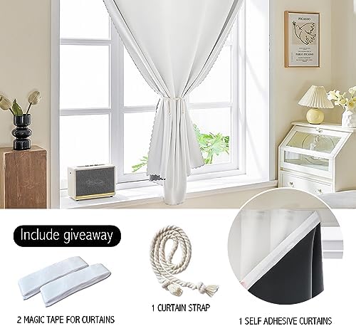 AJAZZ 100% Blackout Stick Curtain Portable Black Out Curtains Adhesive Curtains - Image 2