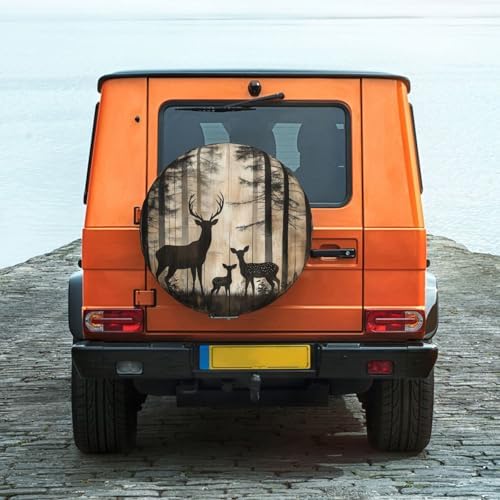 Spare Tire Cover for RV Camper, Retro Deer Forest Tire Cover Protectors - Image 3