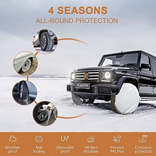 Kayme Rv Tire Covers Set of 4, Waterproof Wheel Cover Travel Trailer Camper - Image 4