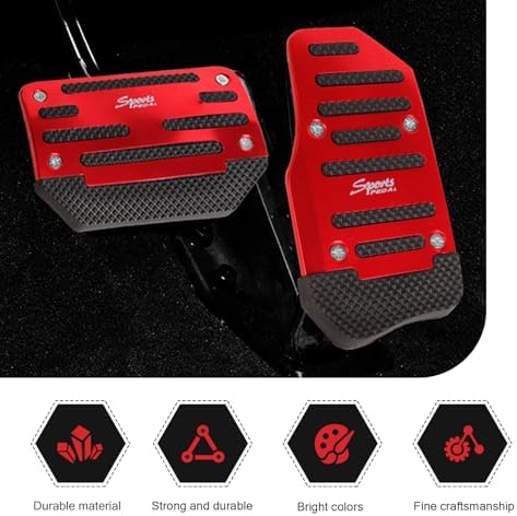2 PCS Car Non-slip Pedal Pads Set, Alloy Brake Pedal Protectors, Accelerator - Image 3