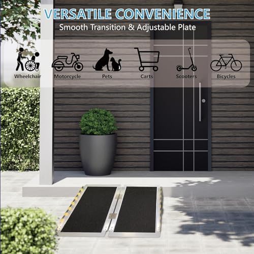 3FT Portable Wheelchair Ramp, Non-Slip Aluminum Folding Handicap Ramp, 800 LBS - Image 3